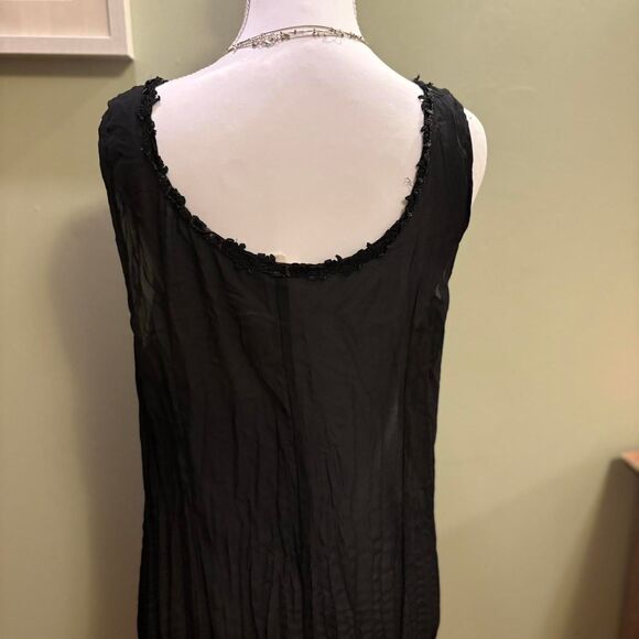 Vtg. Sheer Black Maxi Dress w/ Lace Trim One Size Fits like a 6 - Picture 7 of 8